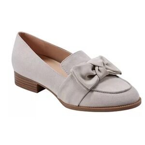 New Bandolino Lindio Bow Loafers Light Natural 8.5 M Comfortable Slip On Shoes